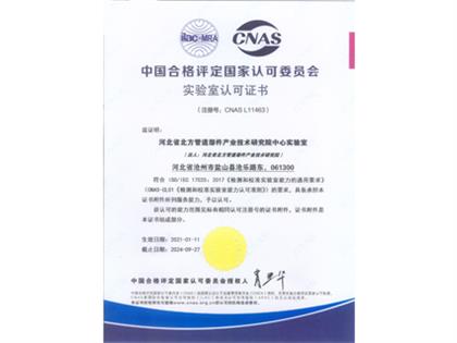 CNAS認可證書中文